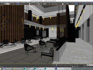 lobby hall foyer office commercial business scene 3D Model