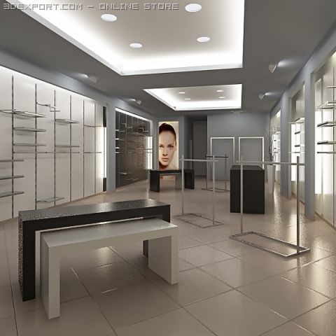 store interior scene render ready 3D 模型 .c4d .max .obj .3ds .fbx .stl .blend 