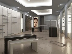 店舗内部シーンのレンダリング準備完了 3Dモデル