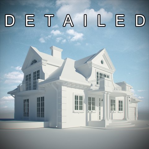 residence house 3D Model .c4d .max .obj .3ds .fbx .stl .blend 