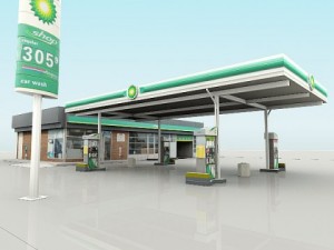 bp gas station Modèle 3D