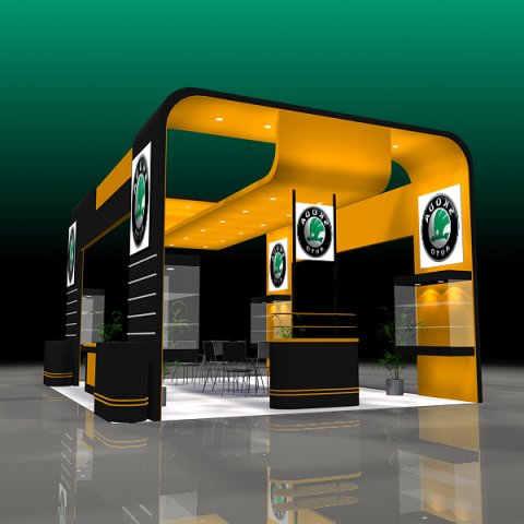 exhibit booth 221 3D Model .c4d .max .obj .3ds .fbx .stl .blend 
