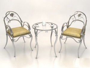 bistro table  chair set 3D मॉडल