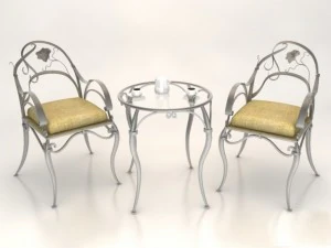 bistrotafel stoelenset 3D Model