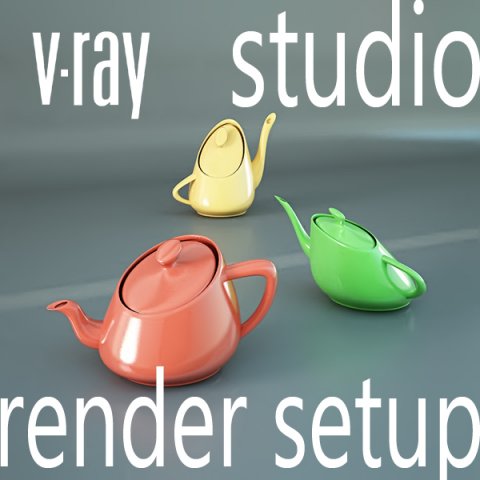 professional studio light  scene setup for vray Model 3D .c4d .max .obj .3ds .fbx .stl .blend 