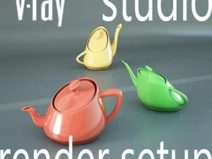 vray 专业工作室灯光场景设置 3D 模型