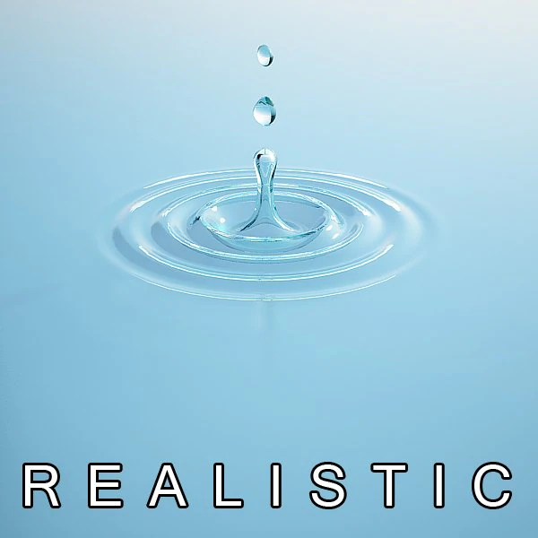 water drop with splash 3D Model .c4d .max .obj .3ds .fbx .stl .blend