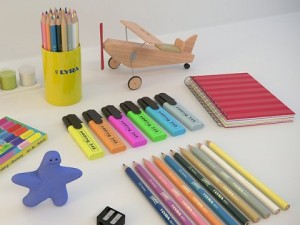 children school art supplies Modèle 3D