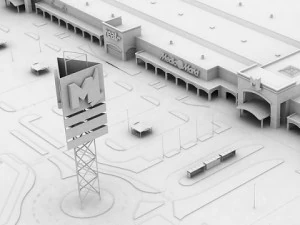 mall m1 full textured scene render ready 3D Model
