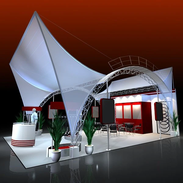 exhibit booth design 016 3D Model .c4d .max .obj .3ds .fbx .stl .blend
