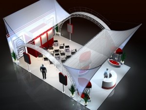 4 trade show exhibit booths Modello 3D