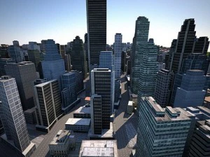 都市ローポリテクスチャー 3Dモデル