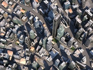 city lowpoly textured 3D 모델