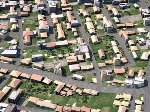 city lowpoly textured 3D 모델