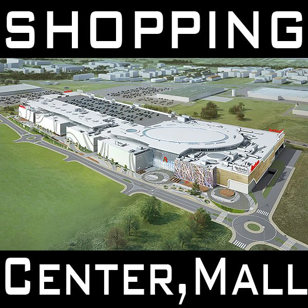mall shopping center 3D Model .c4d .max .obj .3ds .fbx .stl .blend 