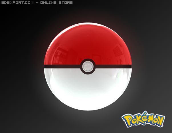 pokemon ball 3D Model .c4d .max .obj .3ds .fbx .stl .blend 