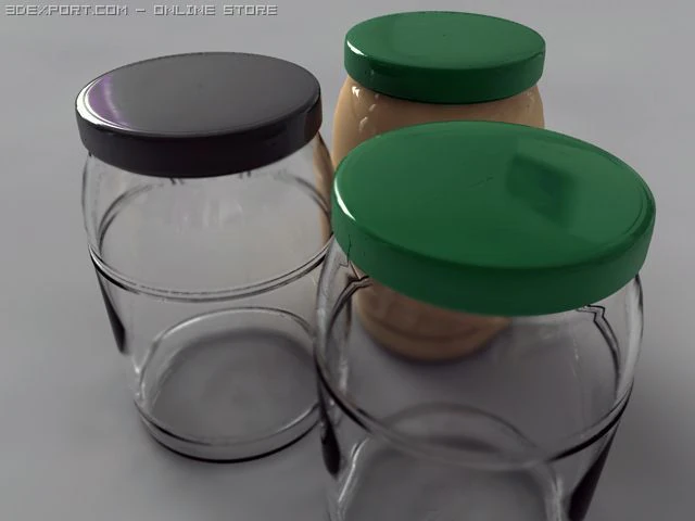 glass food store bottleglass food store battle 3D Model .c4d .max .obj .3ds .fbx .stl .blend 