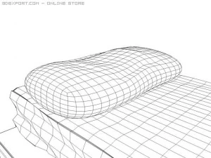 woody bed with drower 3D Model