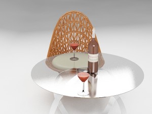 chair and table 3D Model