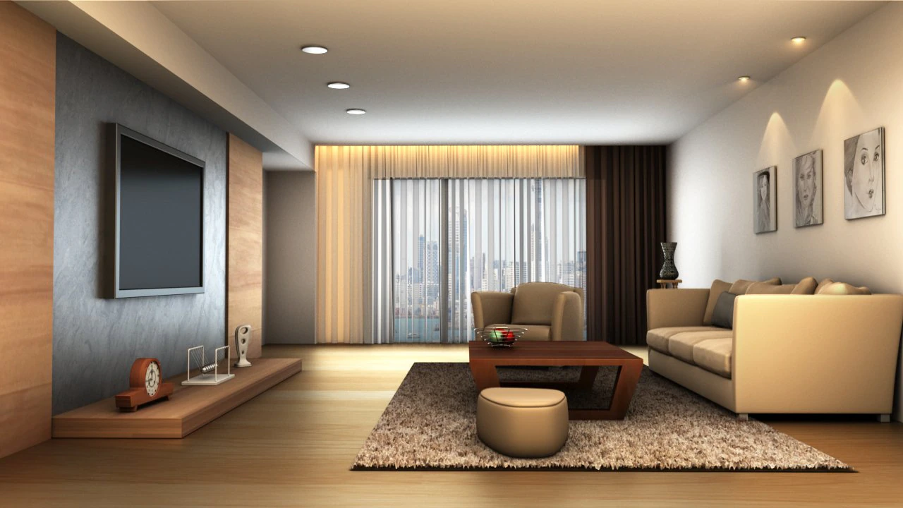 living room 3D Model .c4d .max .obj .3ds .fbx .stl .blend