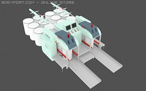 textile machine 3D Model .c4d .max .obj .3ds .fbx .stl .blend 