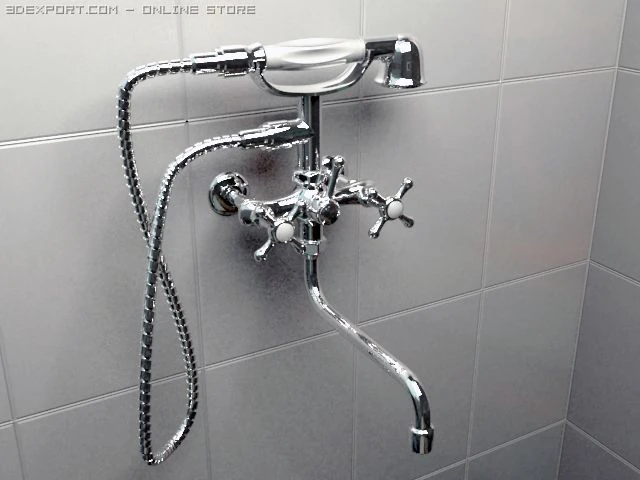 bath mixer 3D Model .c4d .max .obj .3ds .fbx .stl .blend