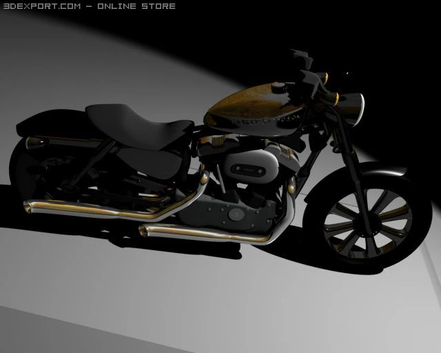 harley davidsons motorcycle 3D Model .c4d .max .obj .3ds .fbx .stl .blend 