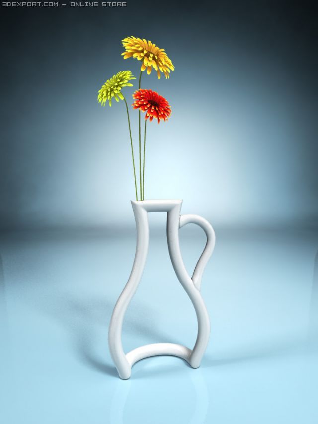 vase silhouette 3Dモデル .c4d .max .obj .3ds .fbx .stl .blend 