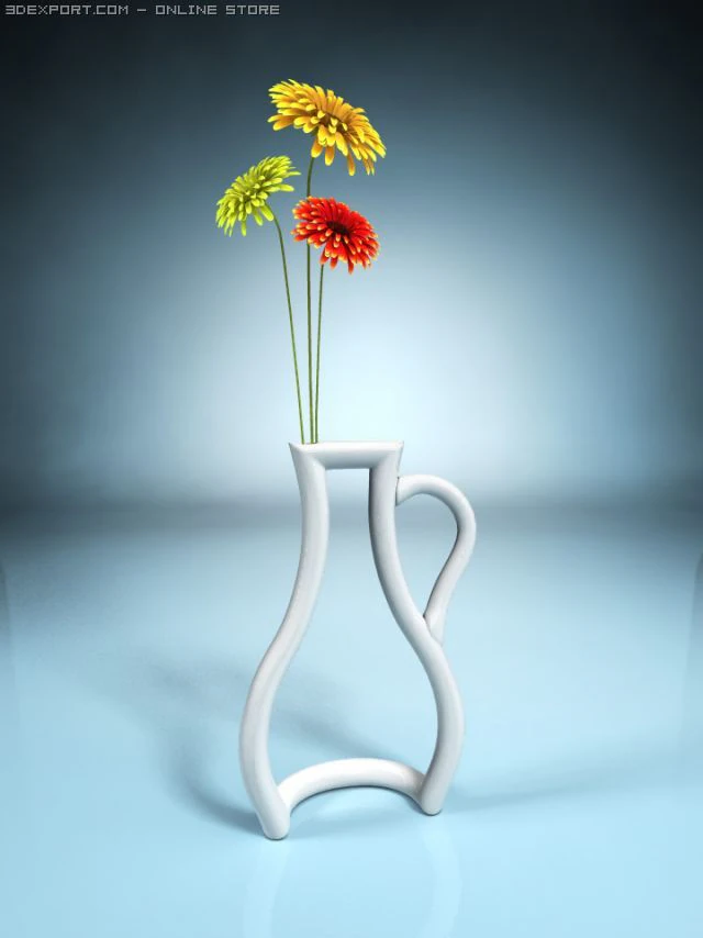 vase silhouette 3D Model .c4d .max .obj .3ds .fbx .stl .blend 