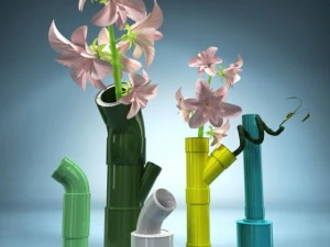 पाइप फूलदान 3D मॉडल