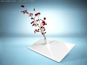 एक सहारे पर फूलदान 3D मॉडल