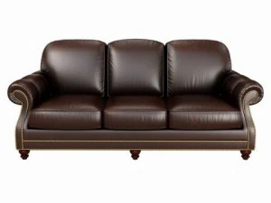 klasyczna sk&oacute;rzana sofa Model 3D
