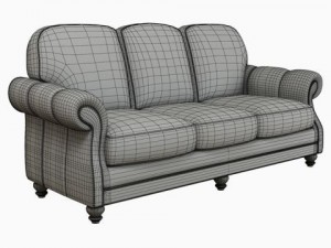 classical leather sofa 3D Модель