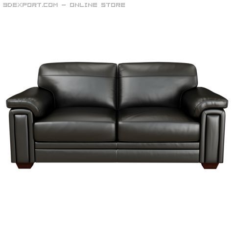 modern sofa black leather 3D Model .c4d .max .obj .3ds .fbx .stl .blend 
