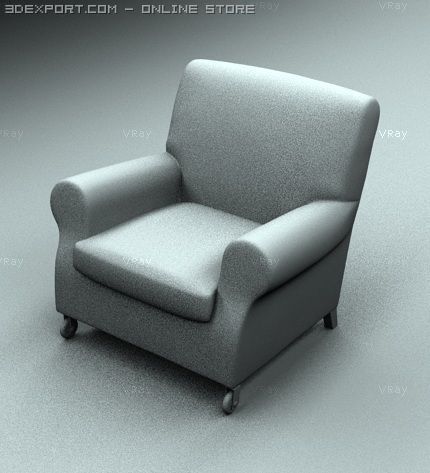 armchair 3D Model .c4d .max .obj .3ds .fbx .stl .blend