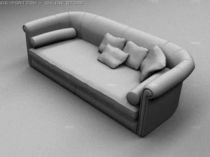 sofa with pillows 3D Model