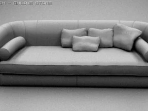 sofa with pillows 3D Model