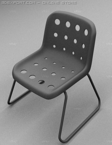 plastic stacking chair Model 3D .c4d .max .obj .3ds .fbx .stl .blend 