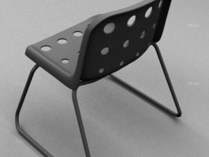 plastic stacking chair Model 3D
