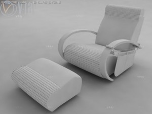 armchair with ottoman Modèle 3D