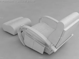 armchair with ottoman 3D Model