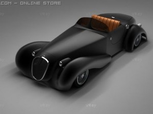 antique roadster car Modelo 3D
