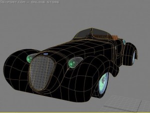 antique roadster car 3D 모델