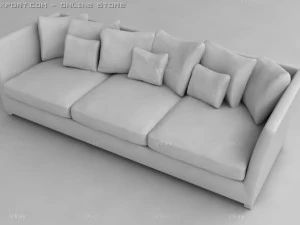 sof&aacute; con almohadas Modelo 3D