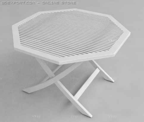 octagonal patio table 3D Модель .c4d .max .obj .3ds .fbx .stl .blend 