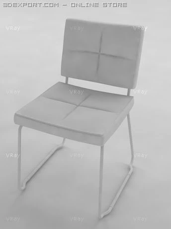 armless modern chair 3D Model .c4d .max .obj .3ds .fbx .stl .blend 