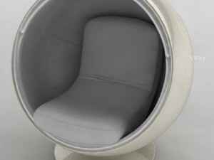 retro 1960s sphere armchair Modèle 3D