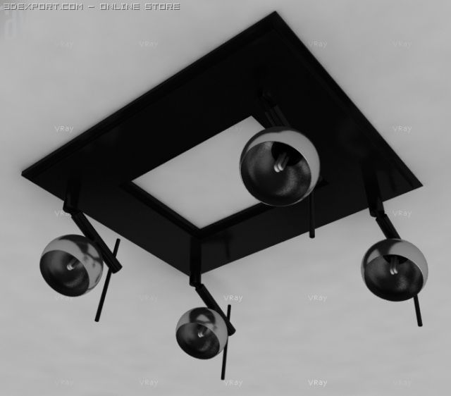 studio ceiling light fixture 3D Model .c4d .max .obj .3ds .fbx .stl .blend 