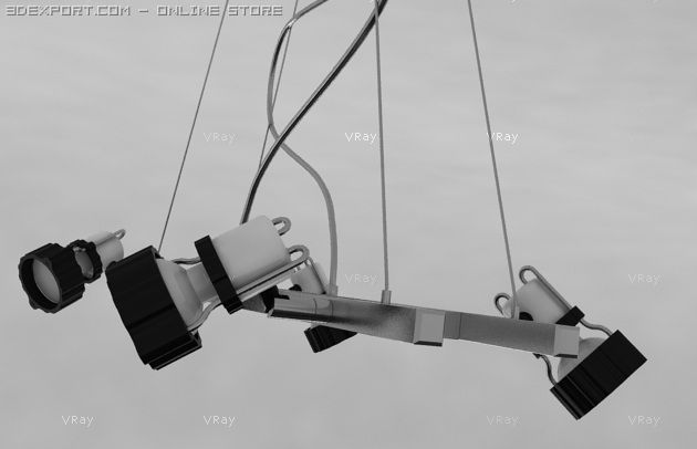 studio hanging light fixture Model 3D .c4d .max .obj .3ds .fbx .stl .blend 