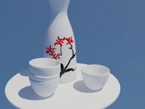 sake set Modelo 3D